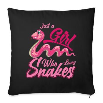 Propriétaires de serpents Amoureux des serpents Serpents - Housse de coussin décorative 45 x 45 cm - noir - Devant