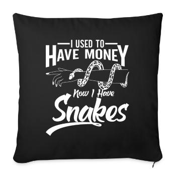 Propriétaires de serpents Amoureux des serpents Serpents - Housse de coussin décorative 45 x 45 cm - noir - Devant