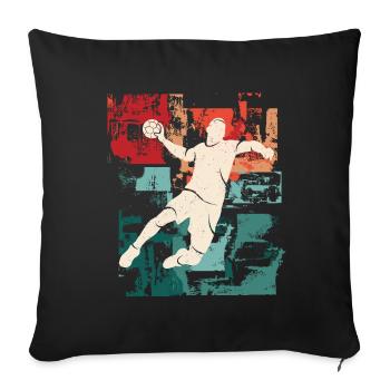 Handball Player Vintage Handball Player Handball - Sofa pillowcase 17,3'' x 17,3'' (45 x 45 cm) - black - Front