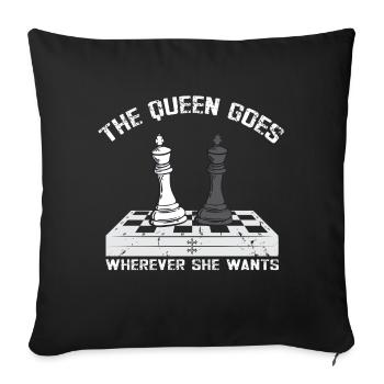 Lusitger Schachspieler Spruch I Schach - Sofakissenbezug 45 x 45 cm - Schwarz - Vorne
