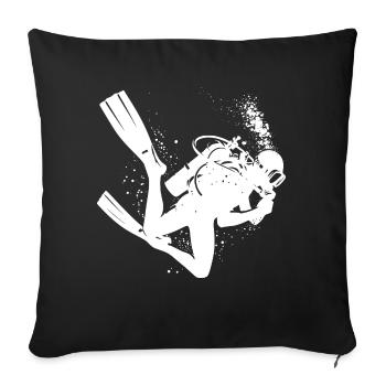 Plongée Plongée Plongée Plongeur Plongée libre Hommes - Housse de coussin décorative 45 x 45 cm - noir - Devant