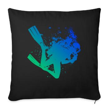 Scuba Diver Women's Diving Free Dive Diving - Sofa pillowcase 17,3'' x 17,3'' (45 x 45 cm) - black - Front