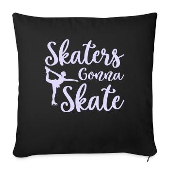 Patinage Patins Va Patiner - Housse de coussin décorative 45 x 45 cm - noir - Devant
