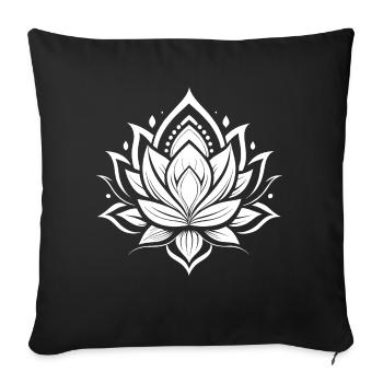 Yoga - Relax - Meditation - Lotus Flower - Sofa pillowcase 17,3'' x 17,3'' (45 x 45 cm) - black - Front