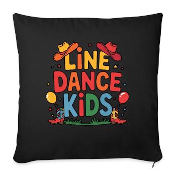 Line Dance Kids Kids Dancing Line Dance - Sofa pillowcase 17,3'' x 17,3'' (45 x 45 cm) - black - Front