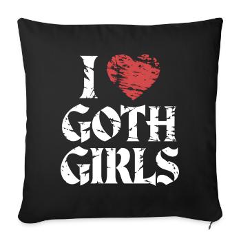 Love Goth Girls! Gothic Aesthetic Goth Mommy - Sofa pillowcase 17,3'' x 17,3'' (45 x 45 cm) - black - Front