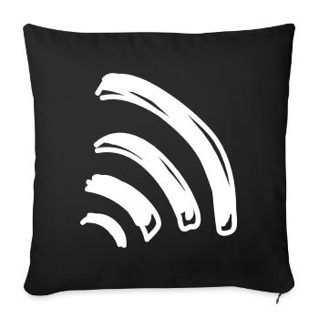 Ondes Wifi - Housse de coussin décorative 45 x 45 cm - noir - Devant