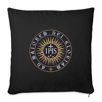 Ignatius of Loyola Jesuit order - Sofa pillowcase 17,3'' x 17,3'' (45 x 45 cm) - black - Front