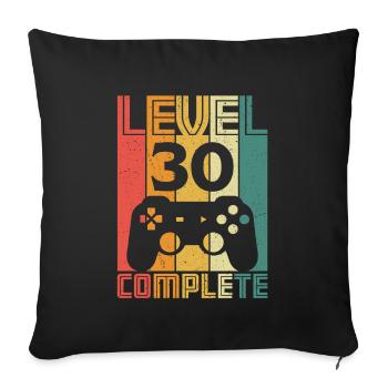 30e anniversaire Gamer Niveau 30 Complet 30 ans - Housse de coussin décorative 45 x 45 cm - noir - Devant