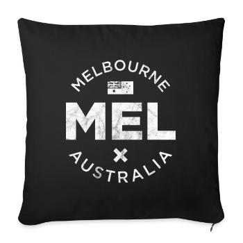 MEL, Melbourne Australie - Housse de coussin décorative 45 x 45 cm - noir - Devant
