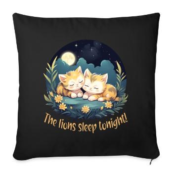 The lions sleep tonight - cute sleeping kittens - Sofa pillowcase 17,3'' x 17,3'' (45 x 45 cm) - black - Front