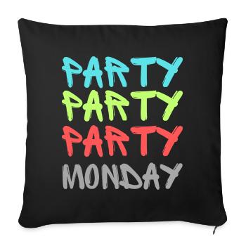 Fête Fête Lundi (2) - Housse de coussin décorative 45 x 45 cm - noir - Devant