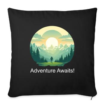 Adventure Awaits - Sofakissenbezug 45 x 45 cm - Schwarz - Vorne