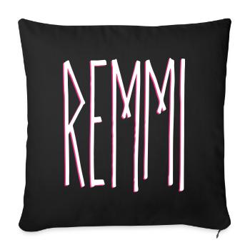 REMMI | Remmi-Demmi | Partnerlook - Sofakissenbezug 45 x 45 cm - Schwarz - Vorne