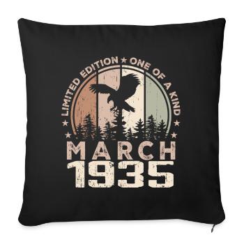Incomparable since March 1935, 89th Anniversary - Sofa pillowcase 17,3'' x 17,3'' (45 x 45 cm) - black - Front