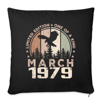 Incomparable since March 1979, 45th Anniversary - Sofa pillowcase 17,3'' x 17,3'' (45 x 45 cm) - black - Front