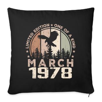 Incomparable depuis mars 1978, 46e Anniversaire - Housse de coussin décorative 45 x 45 cm - noir - Devant