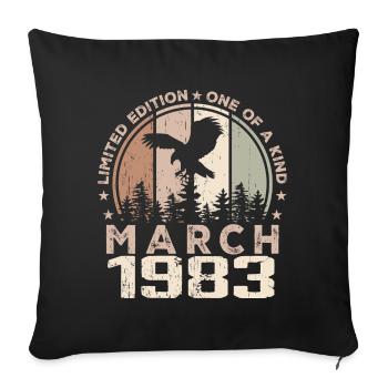 Unmatched since March 1983, 41st Anniversary - Sofa pillowcase 17,3'' x 17,3'' (45 x 45 cm) - black - Front