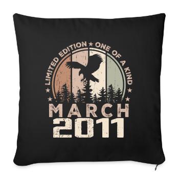 Incomparable depuis mars 2011, 13e Anniversaire - Housse de coussin décorative 45 x 45 cm - noir - Devant