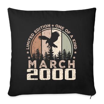 Incomparable since March 2000, 24th Anniversary - Sofa pillowcase 17,3'' x 17,3'' (45 x 45 cm) - black - Front