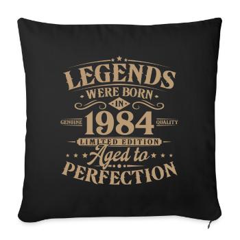 Vintage 1984 né légendes cadeau d’anniversaire - Housse de coussin décorative 45 x 45 cm - noir - Devant