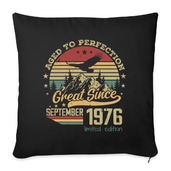 48 years old Aged to Perfection born: September 1976 - Sofa pillowcase 17,3'' x 17,3'' (45 x 45 cm) - black - Front