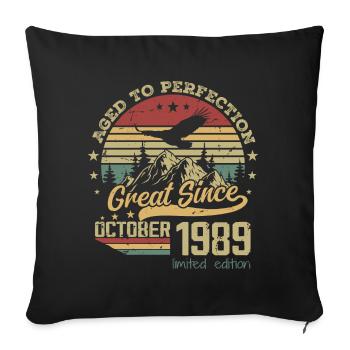 35 years Old Aged to Perfection born: October 1989 - Sofa pillowcase 17,3'' x 17,3'' (45 x 45 cm) - black - Front