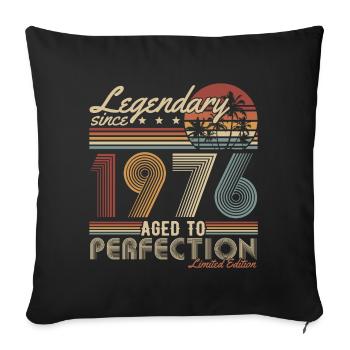 Legendary Since 1976 Vintage Birthday Gift - Sofa pillowcase 17,3'' x 17,3'' (45 x 45 cm) - black - Front