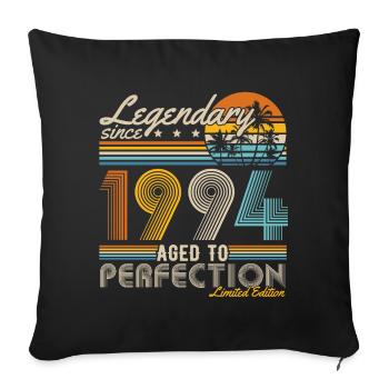 Légendaire Depuis 1994 Vintage Anniversaire Rétro - Housse de coussin décorative 45 x 45 cm - noir - Devant