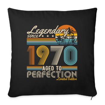Legendary Since 1970's Vintage Birthday Retro - Sofa pillowcase 17,3'' x 17,3'' (45 x 45 cm) - black - Front
