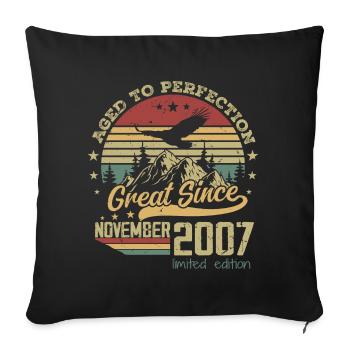 17 Year Old Aged to Perfection Born: November 2007 - Sofa pillowcase 17,3'' x 17,3'' (45 x 45 cm) - black - Front