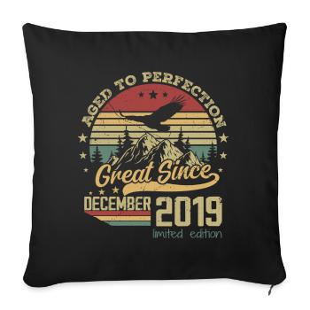 5 ans Vieilli à la Perfection né : décembre 2019 - Housse de coussin décorative 45 x 45 cm - noir - Devant