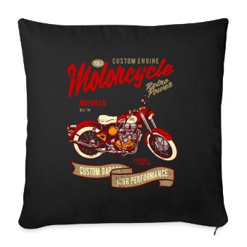 RÉTRO POWER MOTO CAFERACER BIKER RIDER MOTIF - Housse de coussin décorative 45 x 45 cm - noir - Devant