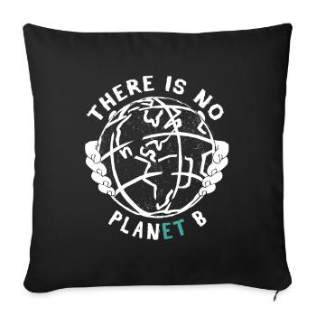 There is No Planet B - Ecology & Climate - Sofa pillowcase 17,3'' x 17,3'' (45 x 45 cm) - black - Front
