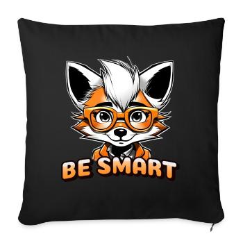 Fox for Young Girl Child Teen Motivation Shirt - Sofa pillowcase 17,3'' x 17,3'' (45 x 45 cm) - black - Front