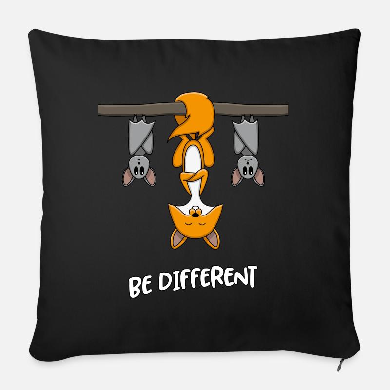 Fuchs Fledermäuse Be Different Tierliebhaber - Sofakissenbezug 45 x 45 cm - Schwarz