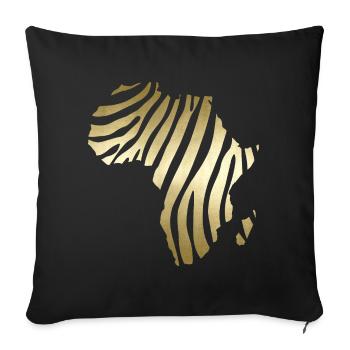 Carte Afrique Zebra Print Cool Safari Zebraprint - Housse de coussin décorative 45 x 45 cm - noir - Devant