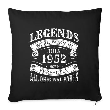 Juillet 1952 - Cadeau du 70e anniversaire. Génial. - Housse de coussin décorative 45 x 45 cm - noir - Devant