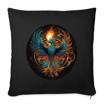 Phönix aus der Asche Geschenk - Sofakissenbezug 45 x 45 cm - Schwarz - Vorne