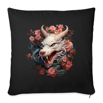Chinese Dragon Floral C-drama Xianxia Wuxia - Sofa pillowcase 17,3'' x 17,3'' (45 x 45 cm) - black - Front
