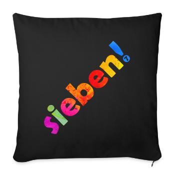 SIEBEN 7 JAHRE 7. GEBURTSTAG - Sofakissenbezug 45 x 45 cm - Schwarz - Vorne
