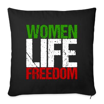 Iran Droits des femmes Féminisme Hijab Cadeau - Housse de coussin décorative 45 x 45 cm - noir - Devant