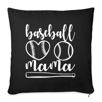 Le baseball est le meilleur jeu, maman baseball - Housse de coussin décorative 45 x 45 cm - noir - Devant