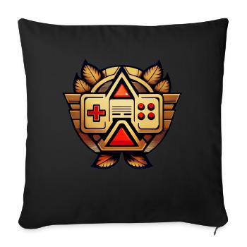 Retro Gaming Logo - Housse de coussin décorative 45 x 45 cm - noir - Devant