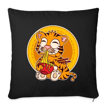 Ramen Life Motivation Tigre Motiv Shirt Ramen Noodle - Housse de coussin décorative 45 x 45 cm - noir - Devant