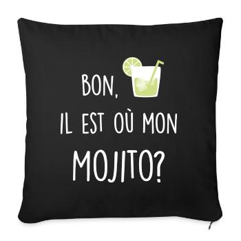 Mon mojito - Housse de coussin décorative 45 x 45 cm - noir - Devant