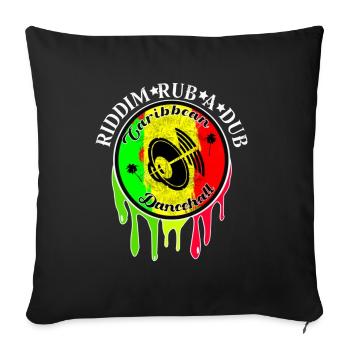 black t-shirt music dancehall reggae caribbean - Sofa pillowcase 17,3'' x 17,3'' (45 x 45 cm) - black - Front