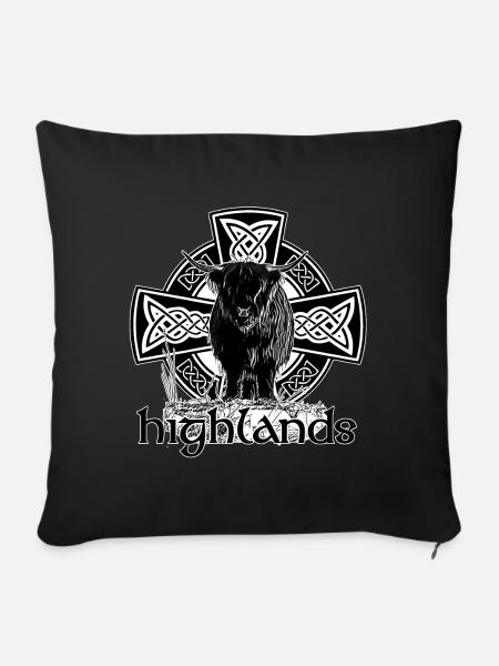 Highlands - Sofakissenbezug 45 x 45 cm - Schwarz