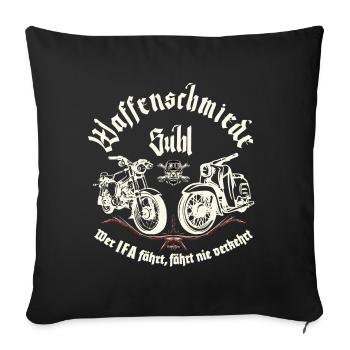 Waffenschmiede Suhl - Simson S51 - Schwalbe KR51 - Sofakissenbezug 45 x 45 cm - Schwarz - Vorne