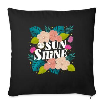 Tropical Summer - Sofa pillowcase 17,3'' x 17,3'' (45 x 45 cm) - black - Front